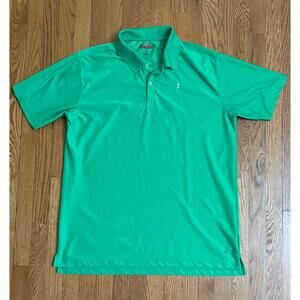 Tabasco Men's Green Short Sleeve "032 Dry" Polo Shirt Hot Sauce-‎ Size XL- EUC